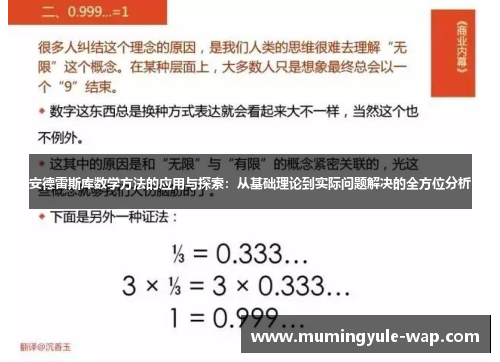 安德雷斯库数学方法的应用与探索：从基础理论到实际问题解决的全方位分析
